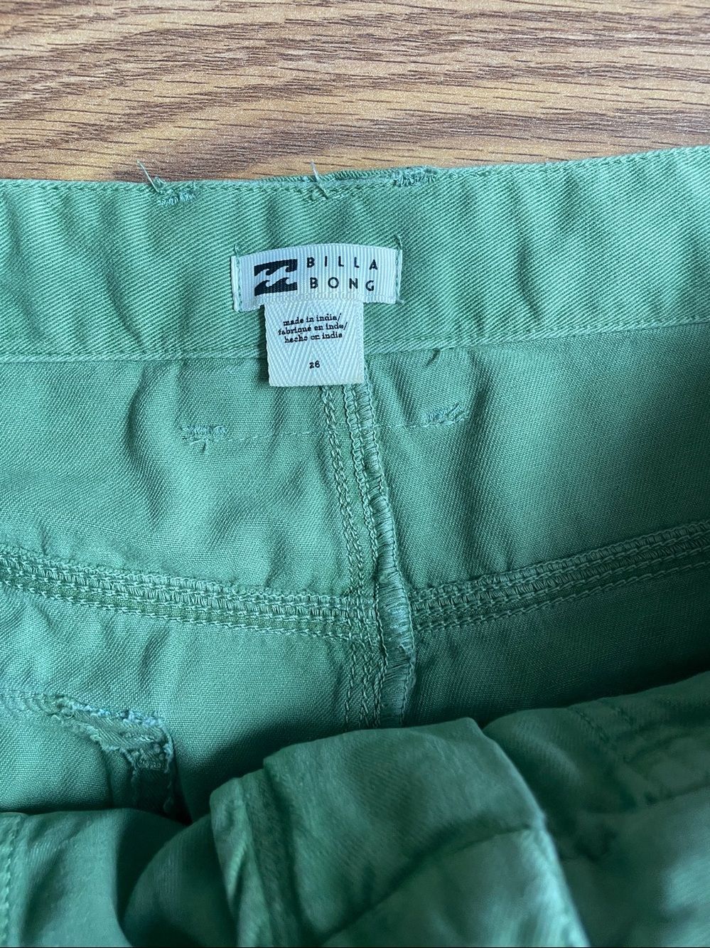 Billabong Walk Along Wide Leg Cargo Pants Green Sz M - Picture 4 of 14